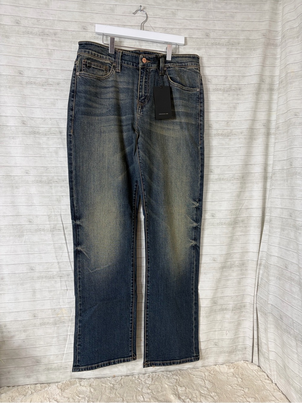KanCan Men's Straight Jeans in Washed Blue(A265)